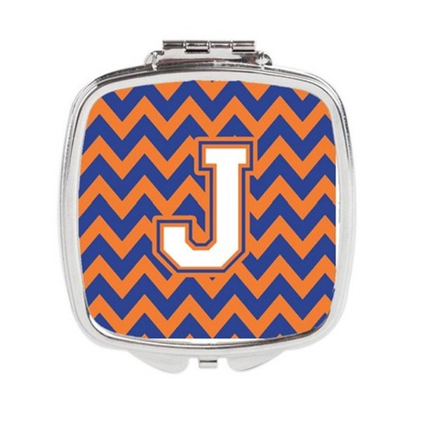 Carolines Treasures Letter J Chevron Blue and Orange No.3 Compact Mirror CJ1060-JSCM